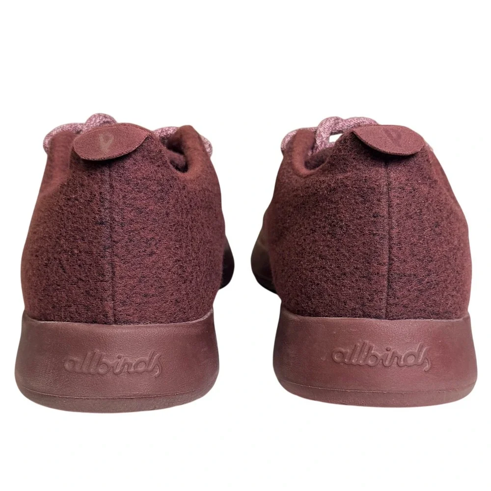 Allbirds‎ Wool Runners Sneakers Men 10 Burgundy Maroon Merino Wool Sustainable
